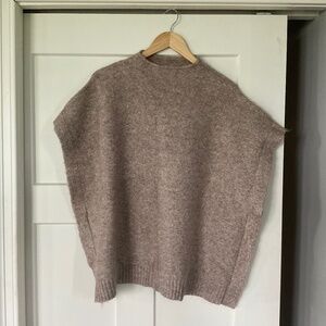 Universal Thread sweater poncho OSFM open arms knit beige natural
